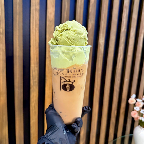 Vietnamese Coffee Milk Tea w Pistachio Gelato